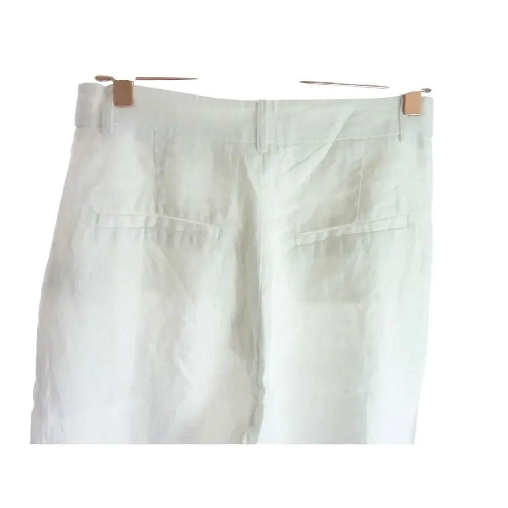 Reformation White Wide Leg Linen Pants 4